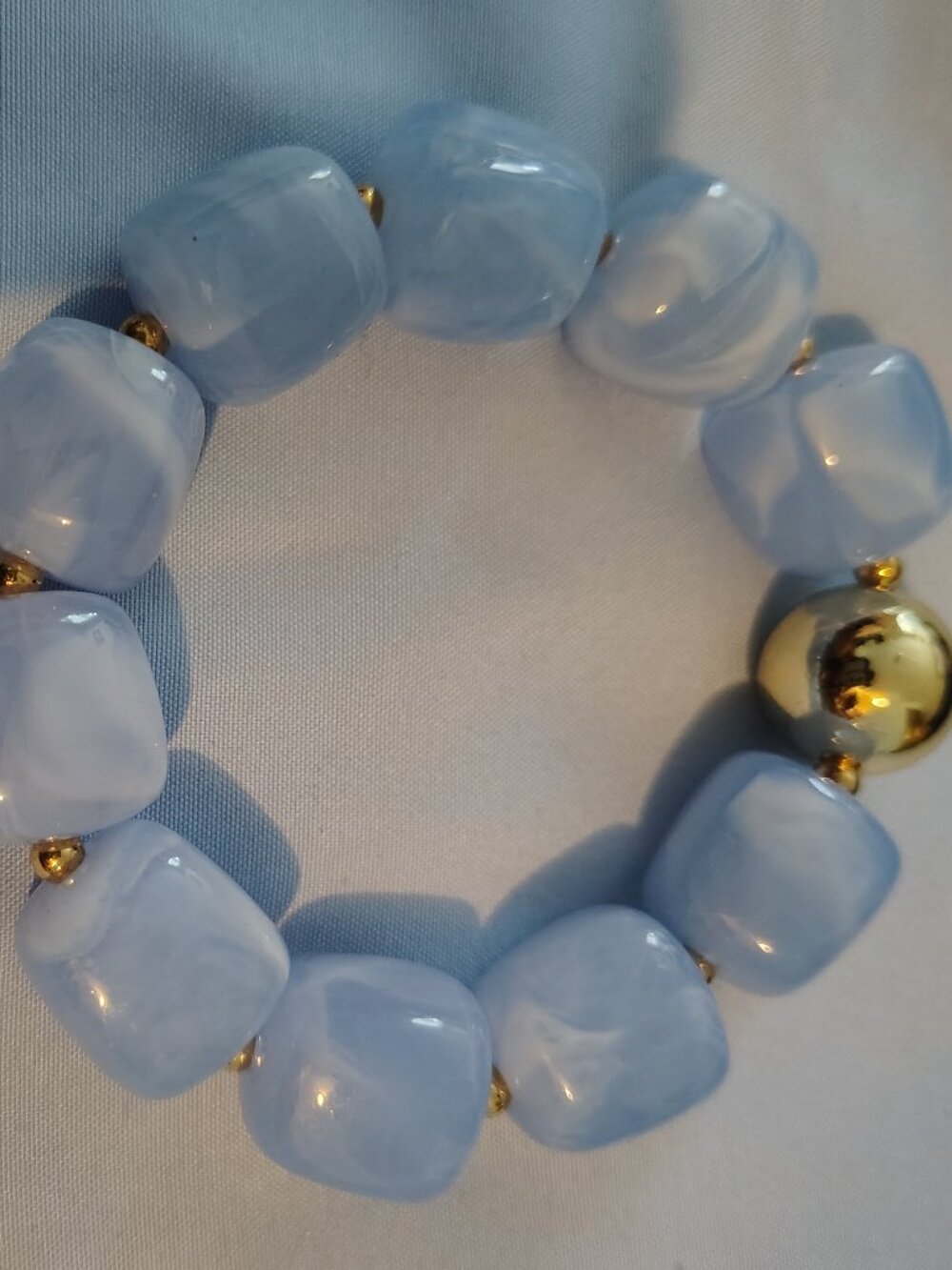 Chunky Beaded Bracelets (Baby Blue)